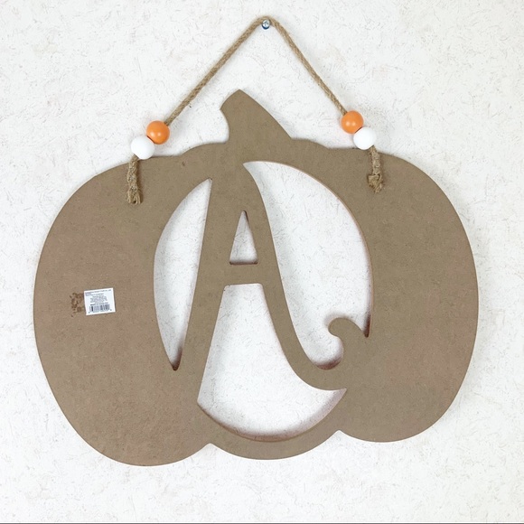 Pumpkin Initial A Polka Dot Door Sign Wall Hanging Fall Decor Thanksgiving - Picture 4 of 4